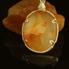 Wire Wrapped Pendant: Carnelian And Sterling Silver Wire