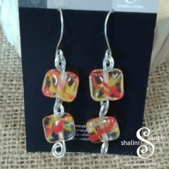 Glass beads Wire Earrings 1