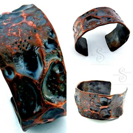 Air-Chased Copper Pipe Cuff Fantasy 01
