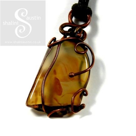 Carnelian Pendant with Copper