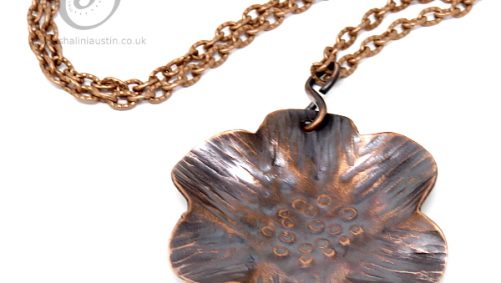 Copper Flower Pendant - Antique Finish