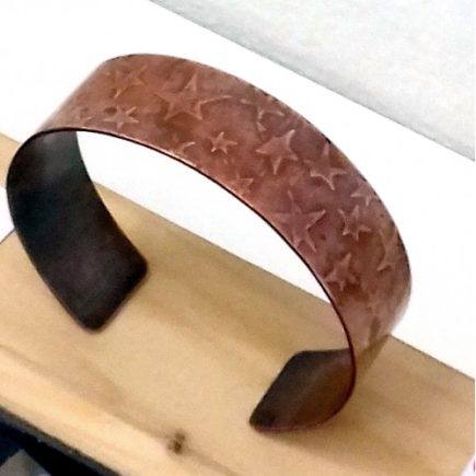 Stars Embossed Copper Cuff