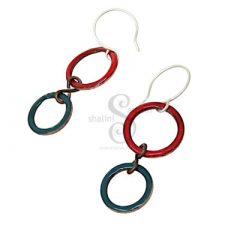 red-Jade-Green-Enamelled-Copper-Circle-Earrings