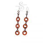 Orange Copper Circles Earrings by Shalini Austin